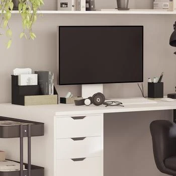 Merrick Lane | Cecil 3 Piece Desk Organizer Set For Desktop, Countertop, Or Vanity In Black Finished Metal And Rustic Wood,商家Verishop,价格¥304