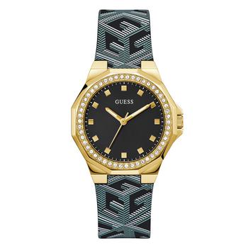 商品GUESS | Women's Analog Black Silicone Watch 38mm,商家Macy's,价格¥884图片