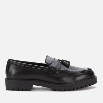 推荐Walk London Men's Sean Leather Tassel Loafers - Black商品