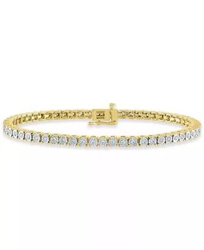 Macy's | Diamond Tennis Bracelet (1 ct. t.w.) in Sterling Silver, 14k Gold-Plated Sterling Silver or 14k Rose Gold-Plated Sterling Silver,商家Macy's,价格¥1591