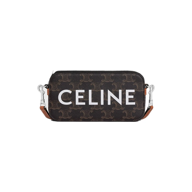 Celine | 赛琳 23新款 男士棕色老花帆布配皮手拿包,商家VP FRANCE,价格¥6229