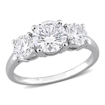 Mimi & Max | Mimi & Max 2 1/4ct DEW Created Moissanite Three-Stone Engagement Ring in Sterling Silver,商家Premium Outlets,价格¥1270