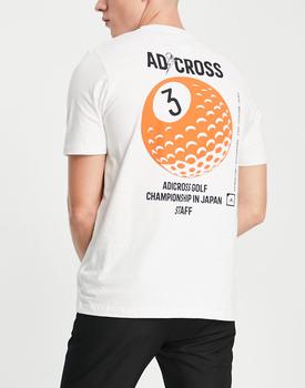 推荐adidas Golf Adicross Staff logo t-shirt in white商品