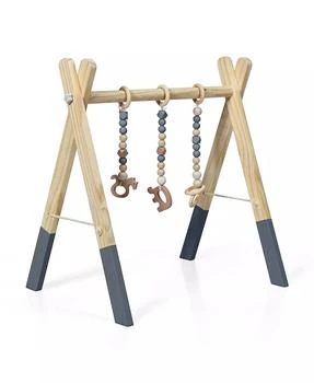 Costway | Baby Foldable Wooden Gym with 3 Wooden Teething Toys,商家Macy's,价格¥272