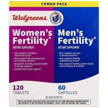 Walgreens | Women's Fertility Tablets & Men's Fertility Capsules Combo Pack,商家Walgreens,价格¥176