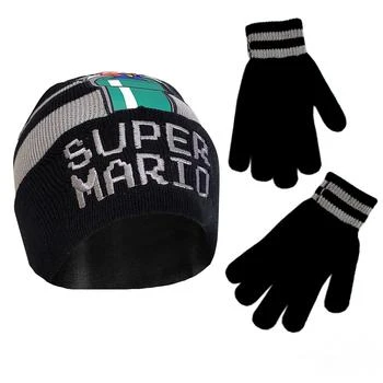 Nintendo | Winter Hat, Kids Gloves Or Toddlers Mittens, Super Mario Baby Beanie for Boys Ages 4-7,商家Zappos,价格¥111