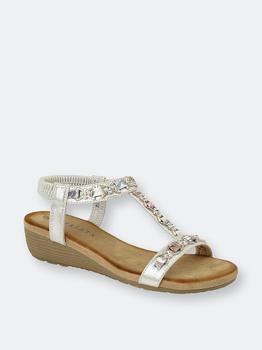 推荐Womens/Ladies Lia Sandals (Silver)商品