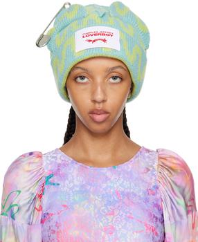 Charles Jeffrey Loverboy | SSENSE Exclusive Blue Chunky Punk Ears Beanie商品图片,独家减免邮费