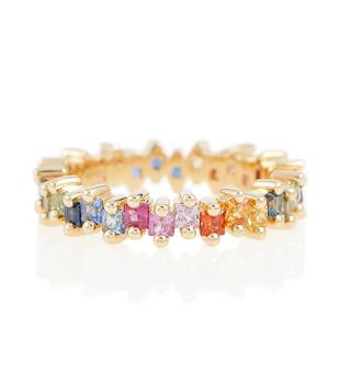 商品Suzanne Kalan | Rainbow 18kt gold ring with sapphires,商家MyTheresa,价格¥12585图片