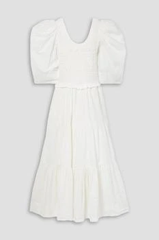 Sea | Simona cutout smocked cotton-poplin midi dress 5折