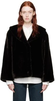 ANINE BING | Black Hilary Faux-Fur Jacket 