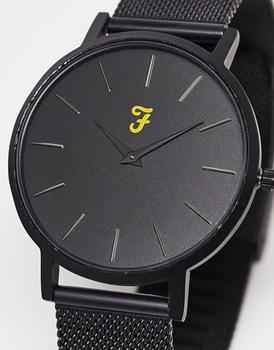 推荐Farah stainless steel strap watch in black商品