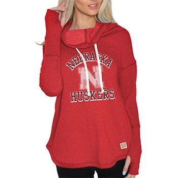 更多The Original Retro Brand, The Original Retro Brand | Women's Scarlet Nebraska Huskers Funnel Neck Pullover Sweatshirt商品图片 