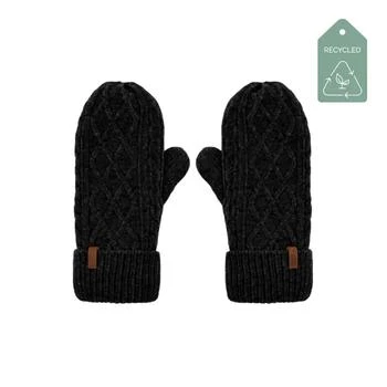 Pudus | Recycled Mittens Chenille Knit Black,商家Verishop,价格¥160