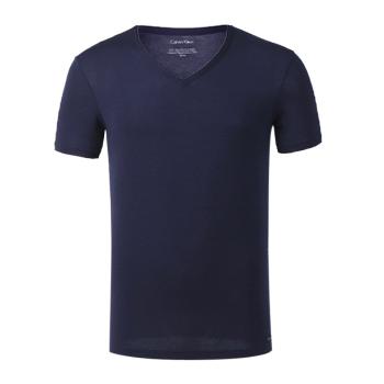 推荐Calvin Klein 卡尔文 克莱恩 藏蓝色莫代尔 弹性纤维男款V领短袖T恤背心 U5563-403商品