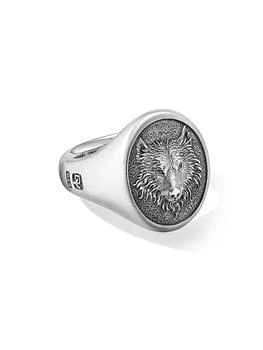 David Yurman | Petrvs Wolf Signet Ring in Sterling Silver,商家Saks Fifth Avenue,价格¥4435