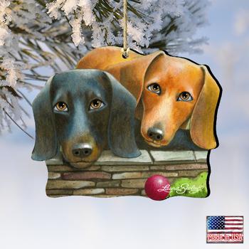 推荐Designocracy Where Is the Wood Ornaments Set of 2 Laura Seeley Pets Decor Holiday商品
