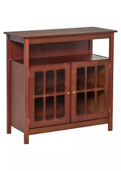 商品Kitchen Sideboard Storage Buffet Cabinet with Open Shelf Glass Door Cabinet and Adjustable Shelf Cherry图片