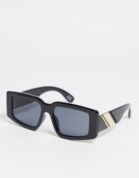ASOS | ASOS DESIGN frame oversized mid square sunglasses in black - BLACK商品图片,3.3折