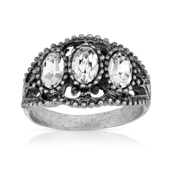 商品2028 | Pewter Triple Clear Crystal Oval Ring,商家Macy's,价格¥184图片