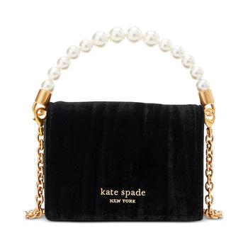 商品Kate Spade | Gala Velvet Card Case On Chain,商家Macy's,价格¥1070图片