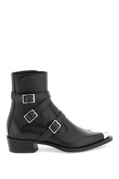 推荐Alexander mcqueen 'punk' boots with three buckles商品