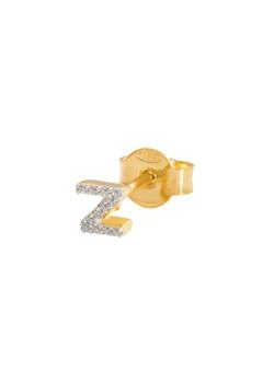 推荐Z Initial 18kt gold-plated single stud earring商品
