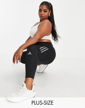 adidas plus, Adidas | adidas Running Plus leggings with three stripes in black商品图片 