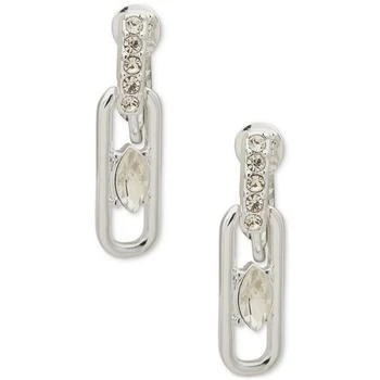 Anne Klein | Silver-Tone Crystal Navette Linear Clip Earrings,商家Macy's,价格¥102