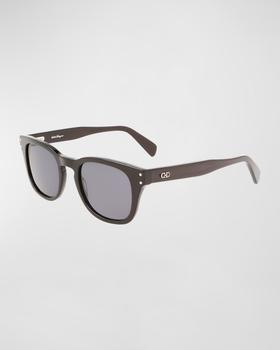 推荐Men's Gancini Keyhole-Bridge Square Sunglasses商品