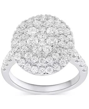 Forever Grown Diamonds | Lab-Grown Diamond Halo Cluster Ring (2 ct. t.w.) in Sterling Silver,商家Macy's,价格¥5141