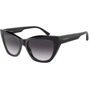 Emporio Armani | Emporio Armani Women's Sunglasses - Shiny Black Plastic Cat Eye Frame | 4176F 54108G 5.8折×额外9折x额外9折, 额外九折