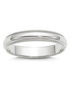 商品Bloomingdale's | Men's 4mm Half Round Milgrain Band 14K White Gold - 100% Exclusive,商家Bloomingdale's,价格¥2405图片