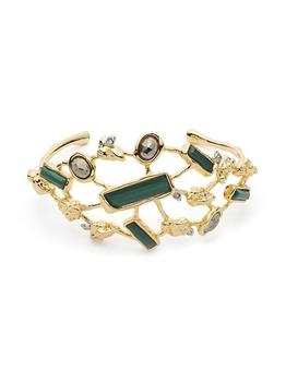 商品Brut 14K Gold-Plated, Crystal & Multi-Stone Cluster Bracelet Cuff图片