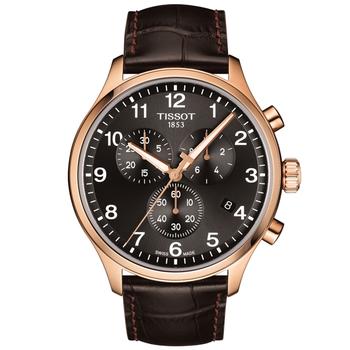 推荐Men's Swiss Chronograph Chrono XL Classic T-Sport Brown Leather Strap Watch商品