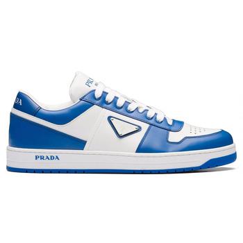 prada男鞋, Prada | Prada Downtown Triangle Logo White Blue Sneaker商品图片 