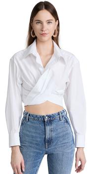 亚历山大·王精选, Alexander Wang | alexanderwang.t 前交叠短款衬衣商品图片 5折