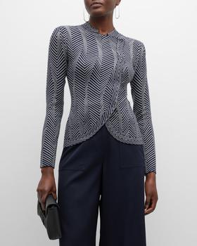 Emporio Armani | Asymmetric Chevron Knit Jacket商品图片,满$200减$50, 满减