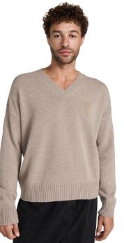 推荐AMI Needle Punch Adc V Neck Sweater商品