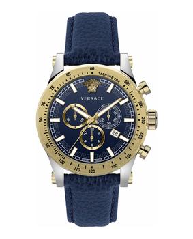 范思哲手表好不好, Versace | Chrono Sporty Leather Watch商品图片 4.7折