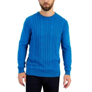 Club Room | Men's Elevated Mixed Cable Long Sleeve Crewneck Sweater, Created for Macy's 4折