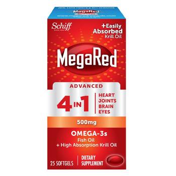 商品MegaRed | Advanced 4 in 1 500 mg Concentrated Omega-3 Fish & Krill Oil Supplement,商家Walgreens,价格¥251图片