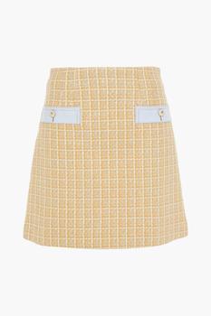 商品Sandro | Melle button-embellished metallic cotton-blend tweed mini skirt,商家THE OUTNET US,价格¥736图片