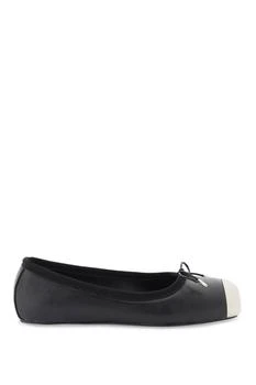 推荐Alexander mcqueen nappa leather ballet flats with metallic toe商品