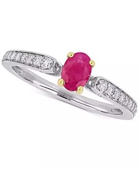 Macy's | Ruby (5/8 ct. t.w.) & Diamond (1/6 ct. t.w.) Ring in 10k Gold & White Gold,商家Macy's,价格¥5244