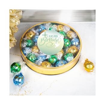 商品Just Candy | Easter Candy Gift Tin with Chocolate Lindor Truffles by Lindt Large Plastic Tin with Sticker - Easter Blessings - By Just Candy,商家Macy's,价格¥237图片