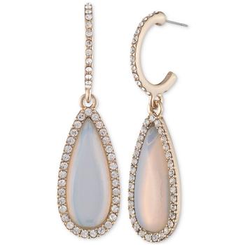 商品Givenchy | Gold-Tone Pavé Crystal Oval Drop Post Earrings,商家Macy's,价格¥176图片