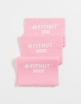 商品Fithut 3 Pack large resistance bands in pink图片