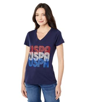 U.S. POLO ASSN. | V-Neck Retro USPA Graphic Tee商品图片,3.4折