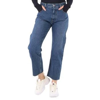 推荐MM6 Ladies Straight-Leg Washed Jeans, Brand Size 36 (US Size 2)商品